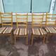 Lot 4 Light wood chairs in vintage Scandinavian fabric