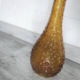 Italian colored bubble glass tall bottle