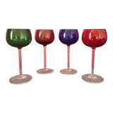 Ensemble verre à pied multicolore