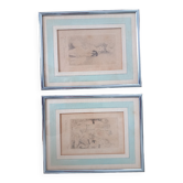 Lot de 2 tableaux encadrant des lithographies de Marie Laurencin