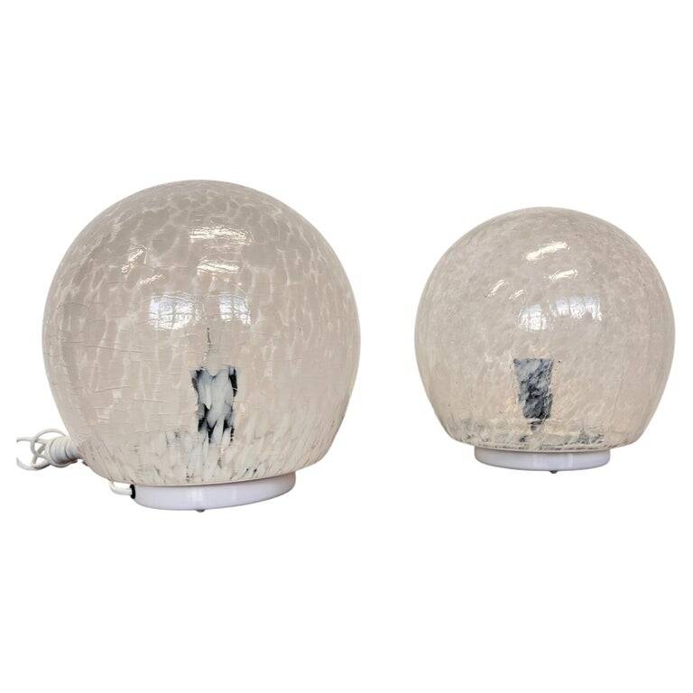 Pair of design mid century artglass Table Lamps, 1980s - Czechoslovakia
