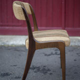Set of 6 vintage chairs Self n14 solid wood 1960
