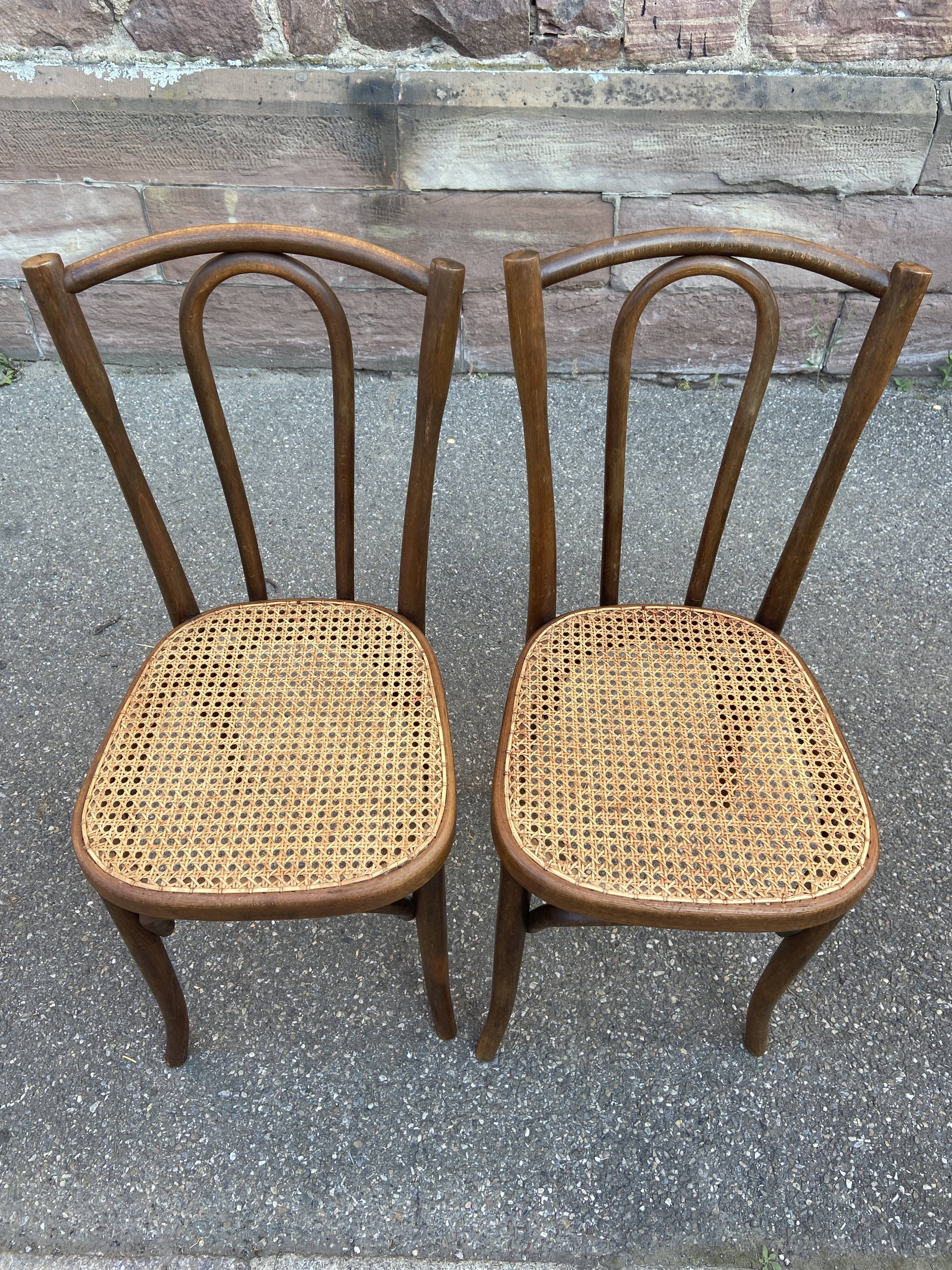 pair of Viennese chairs Bistrot café