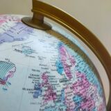 Vintage globe with ancient cartography