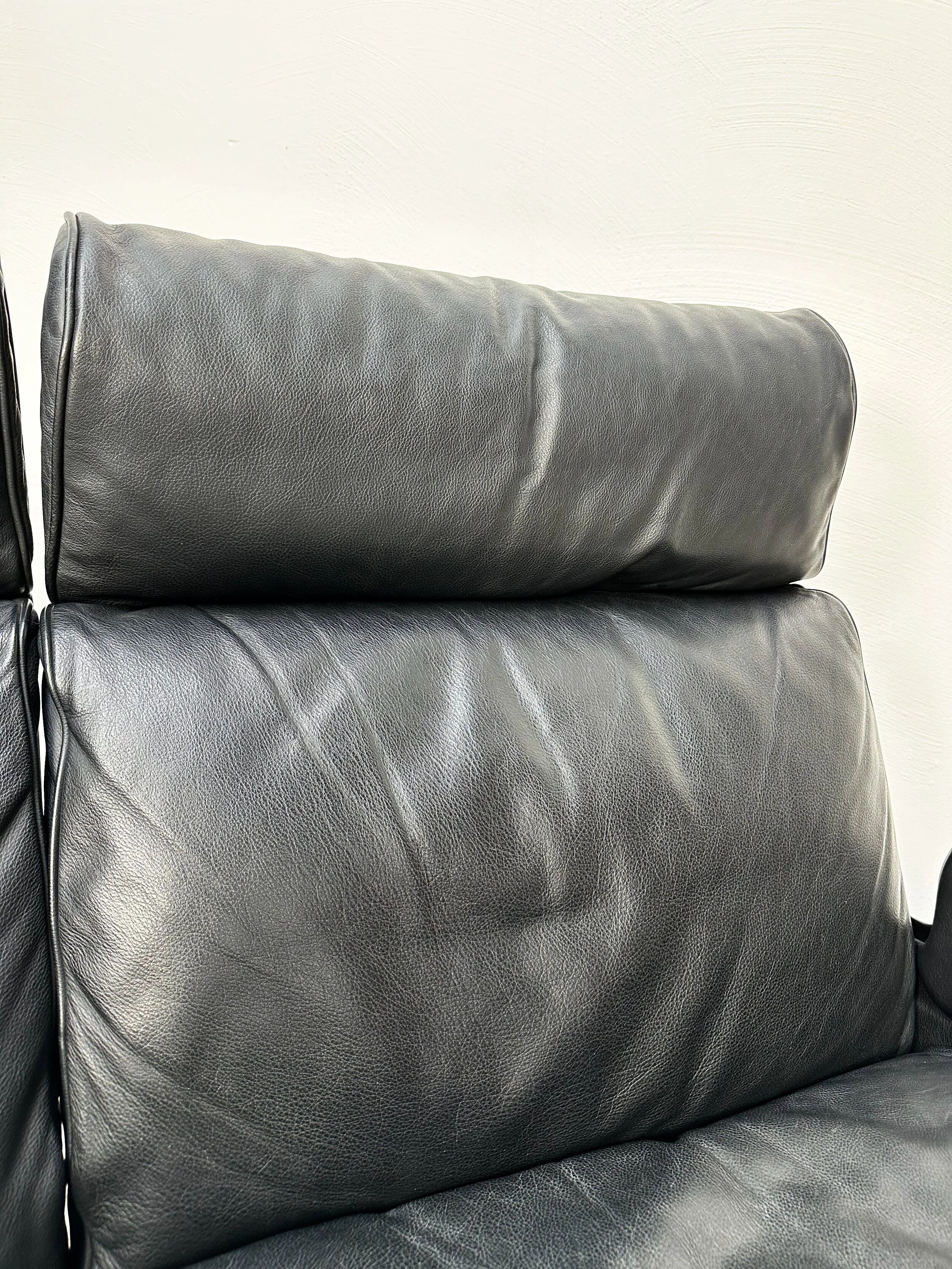 ‘70s/‘80s Vintage 620 Leather 2-Seater Sofa by Dieter Rams for Vitsoe