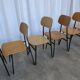 Set of 7 Vintage Industrial School Chairs / STOL Kamnik 1970s Yugoslavia
