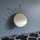 Miroir soleil mural avec métal doré vintage des années 60 42cm