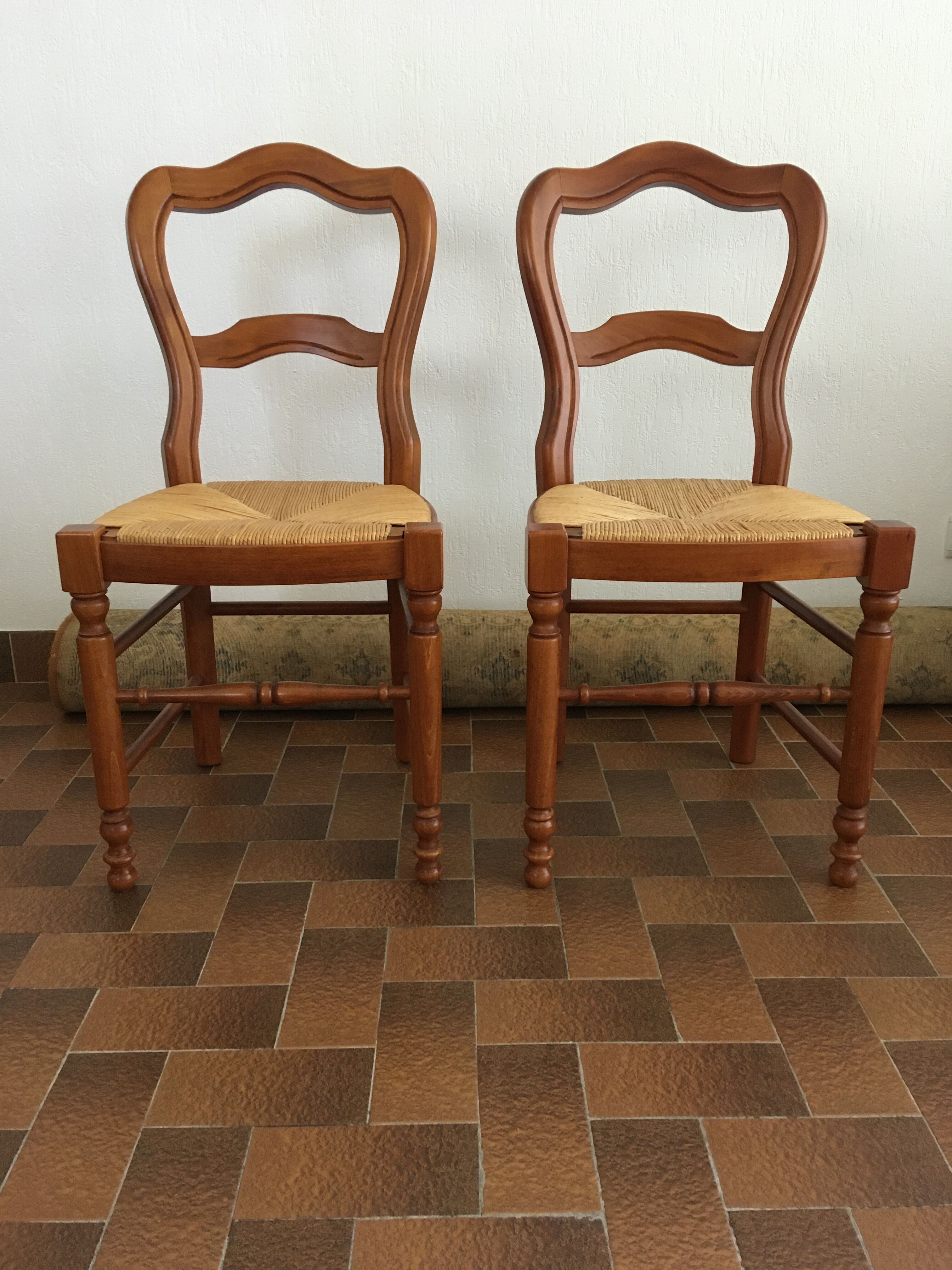 Set of 2 Baumann straw chairs