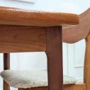 Vintage extendable dining table with 2 extensions in teak.
