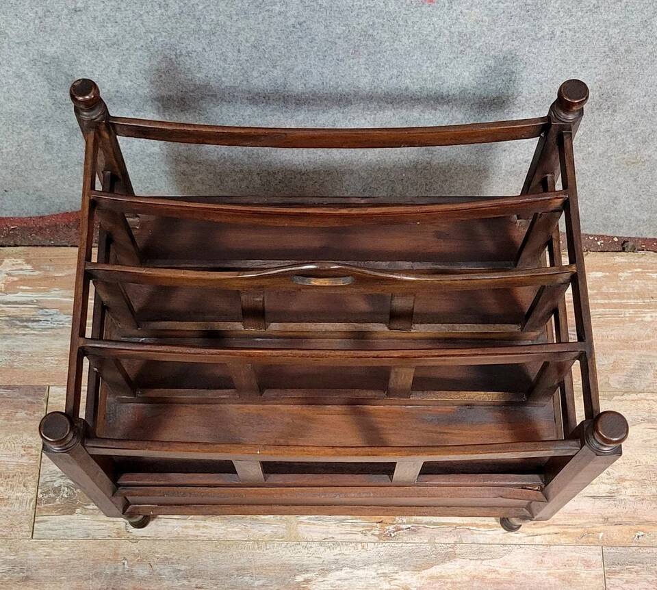 English mahogany magazine rack, late 19th century