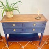Console Louis XVI Oxford Navy – Meuble peint à la main vintage