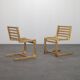 Paire rare de chaises constructivistes postmodernes, Pays-Bas, années 1980