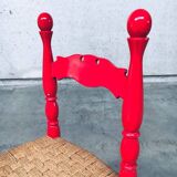 Set of Scandinavian Country Design Red Side Chairs, Sweden, 1960s