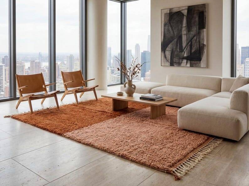 Handmade pure wool Berber rug, size 1.5/2.5 m.