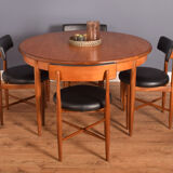 Table Ronde & 4 Chaises Victor Wilkins restauré en teck 1960s Retro G Plan Fresco