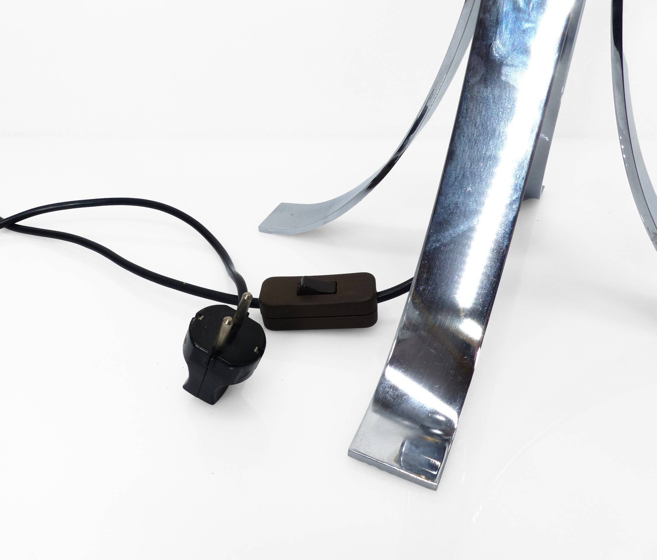 Space Age 1970 chrome steel four-legged lamp base