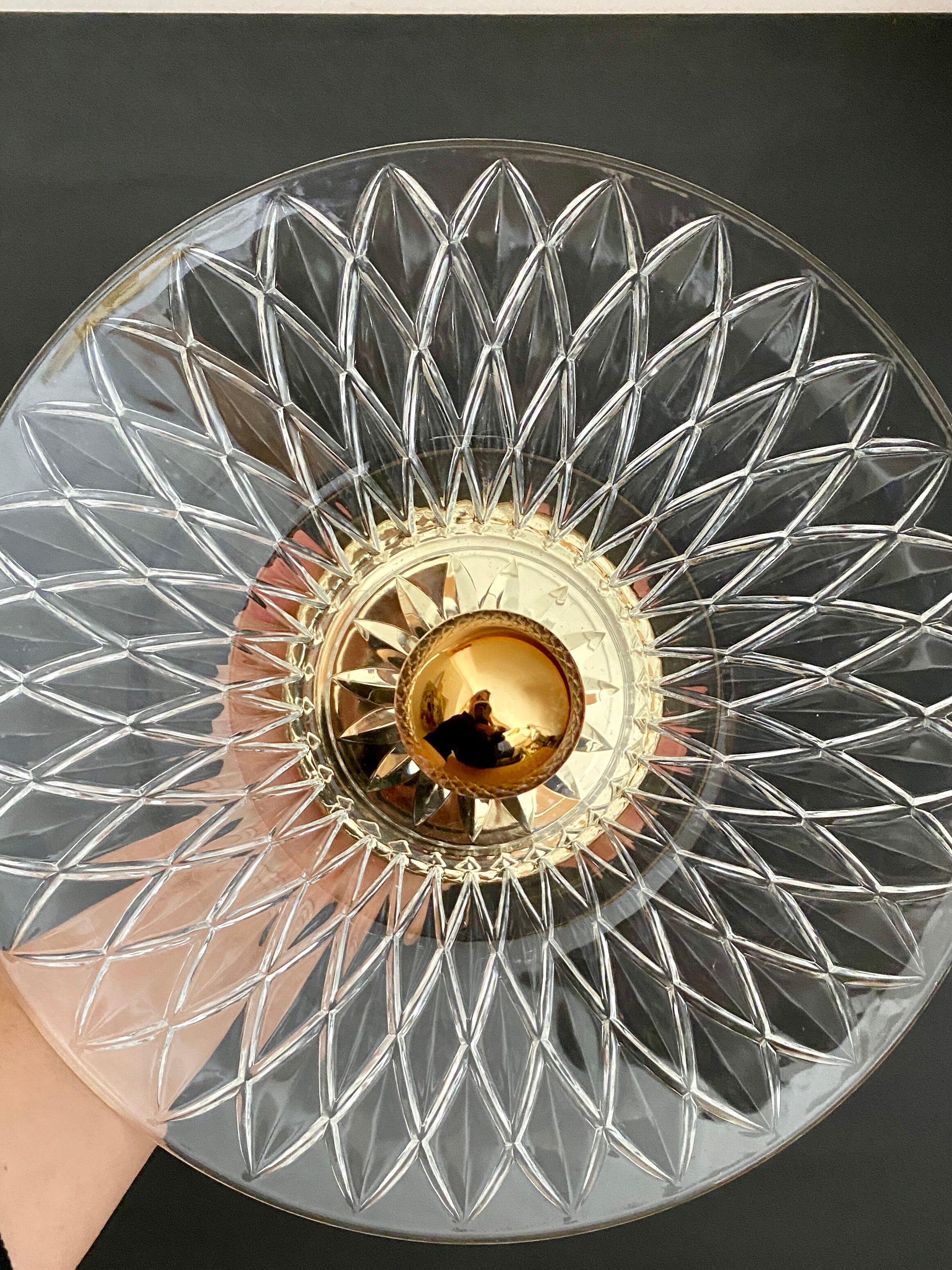 Vintage lampshade in chiseled glass