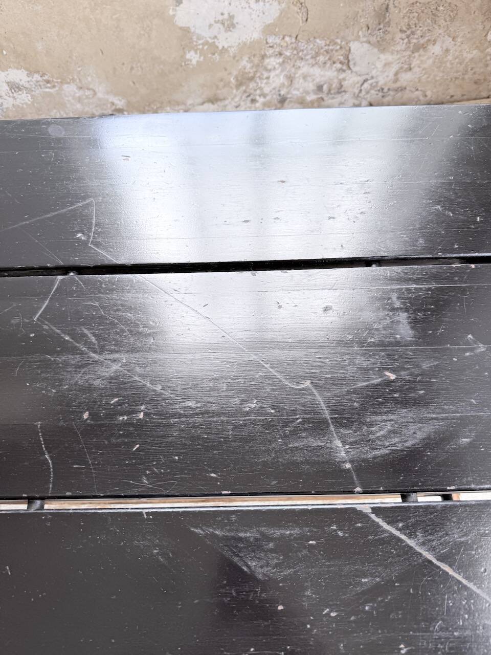 Tapiovaara dining table, black patina, 1950s.