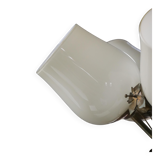 Five-branch brass and glass chandelier by Paavo Tynell for Idman OY Finland, 1940s.