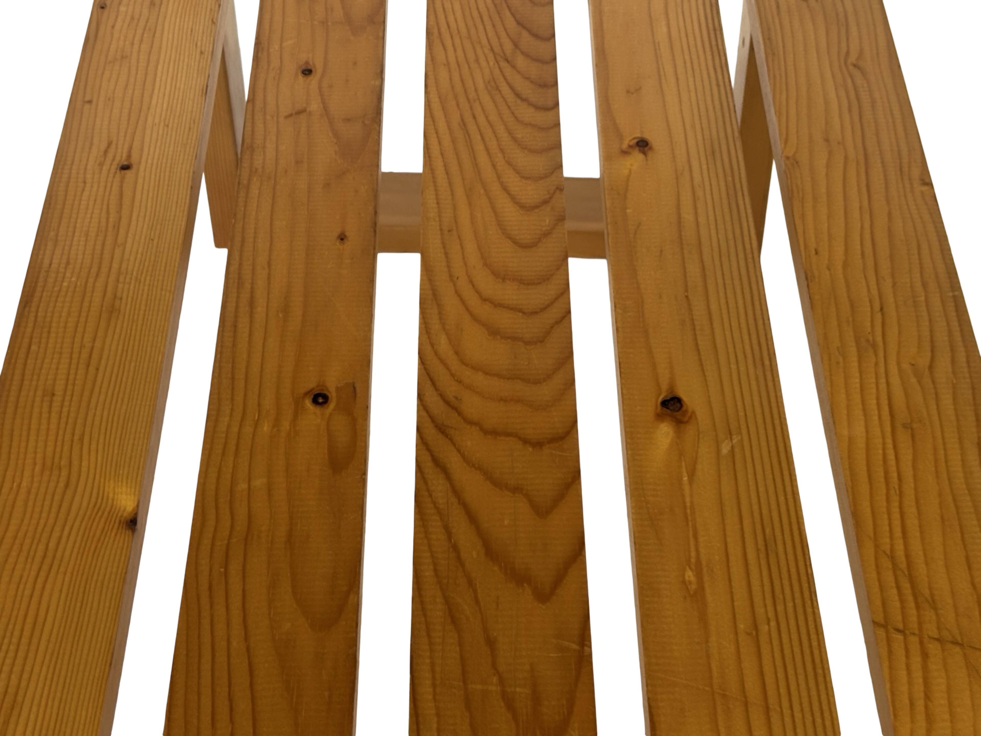 Vintage Scandinavian modern pinewood slatted bench from the 1960's