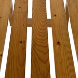 Vintage Scandinavian modern pinewood slatted bench from the 1960's