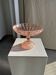 Pink glass coupe footed H20 D 15.5