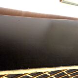 Bar in rattan, bamboo and faux black leather