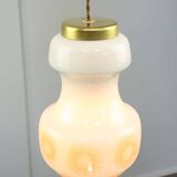 Mid-Century Italian Opaline and Brass Pendant Lamp