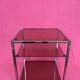 VINTAGE 1970 RECTANGULAR COFFEE TABLE WITH SQUARE CHROME TUBES AND 3 SHELVES