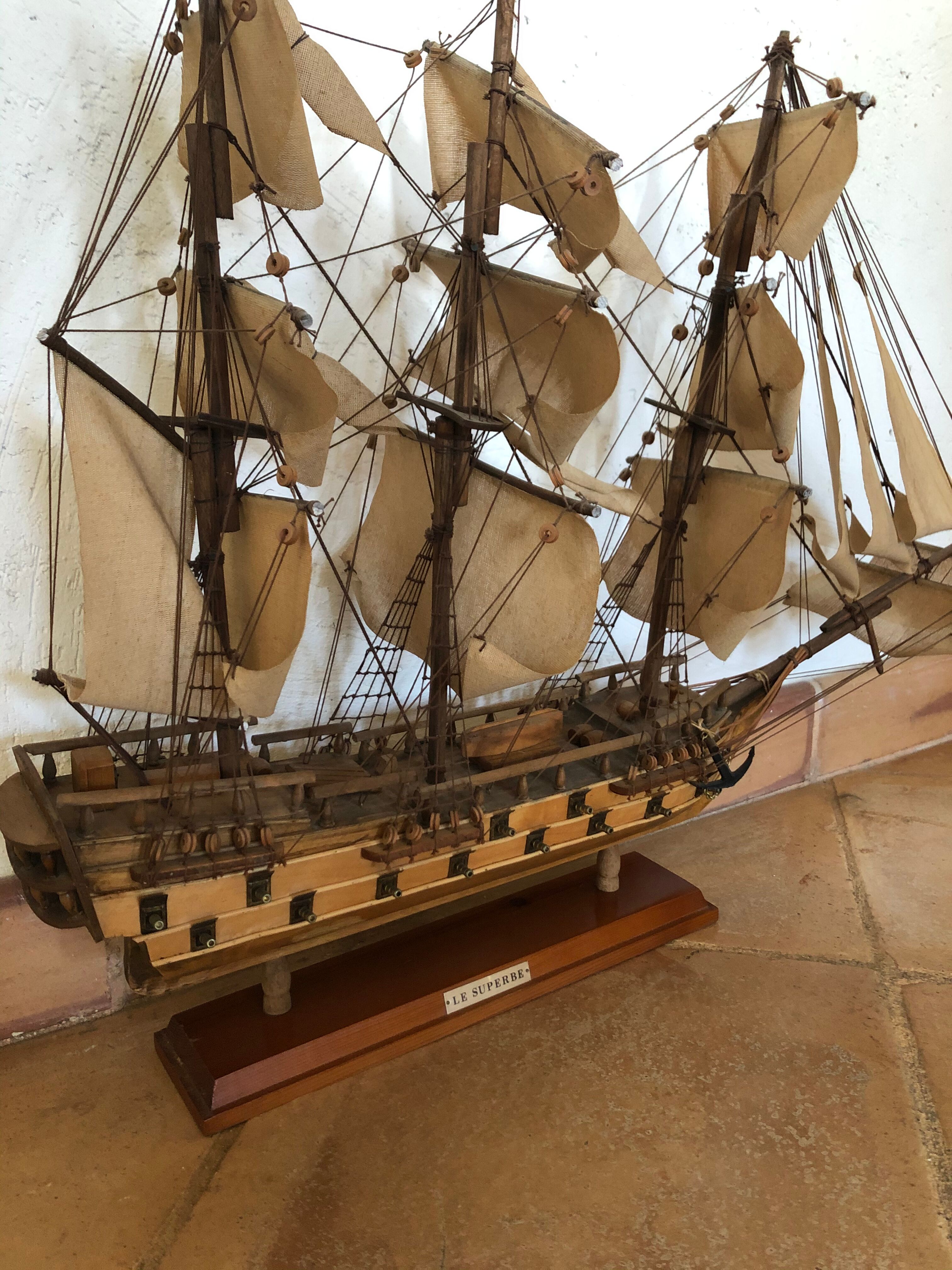 Wooden boat model