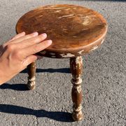 Wooden Tripod Farmhouse Stool