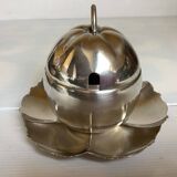 Silver metal apple-shaped trinket dish