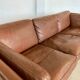 Danish mid-century vintage Mogens Hansen cognac brown leather sofa 60s