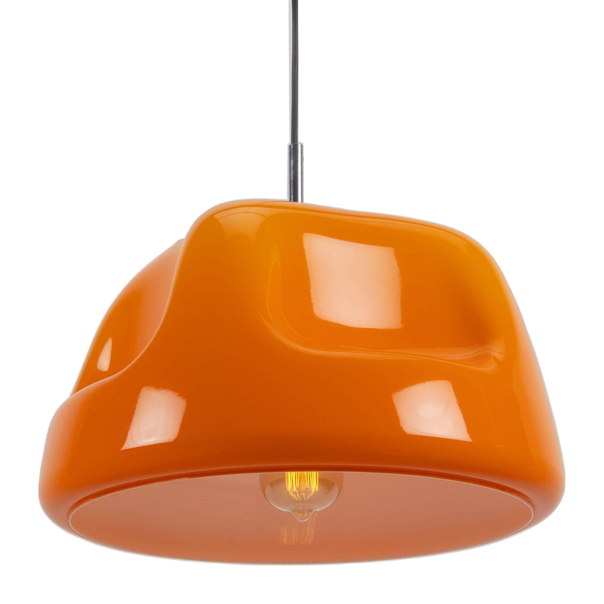 Orange Funky Space Age Plastic Pendant Lamp