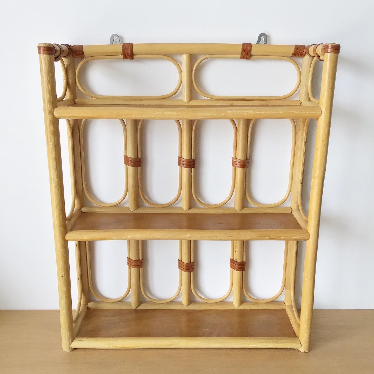 Vintage rattan shelf