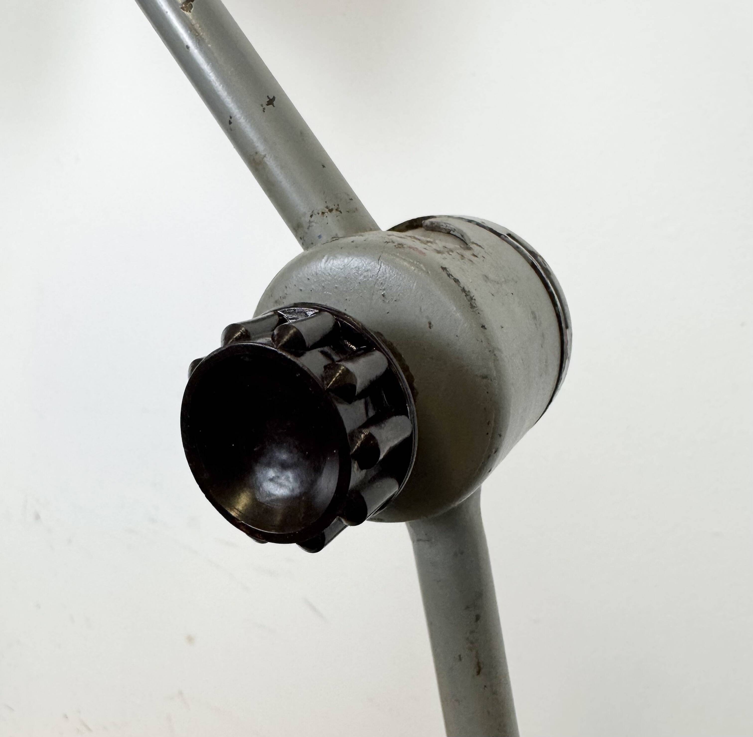 Large Grey Industrial Workshop Table Lamp, 1960s