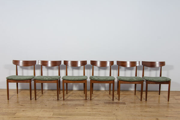 Chaises de salle à manger mid-century en teck par Ib Kofod Larsen pour G-Plan, Royaume-Uni, années 1960, ensemble de 6.