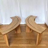 Curved half-moon bench, dlg by PIERRE CHAPO, 80s design - 2 available