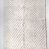 Moroccan Berber carpet Beni Ouarain ecru with black diamonds engraved 300x196cm