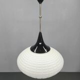 Adjustable Czech Pendant Light, Opaline Glass, 1970s