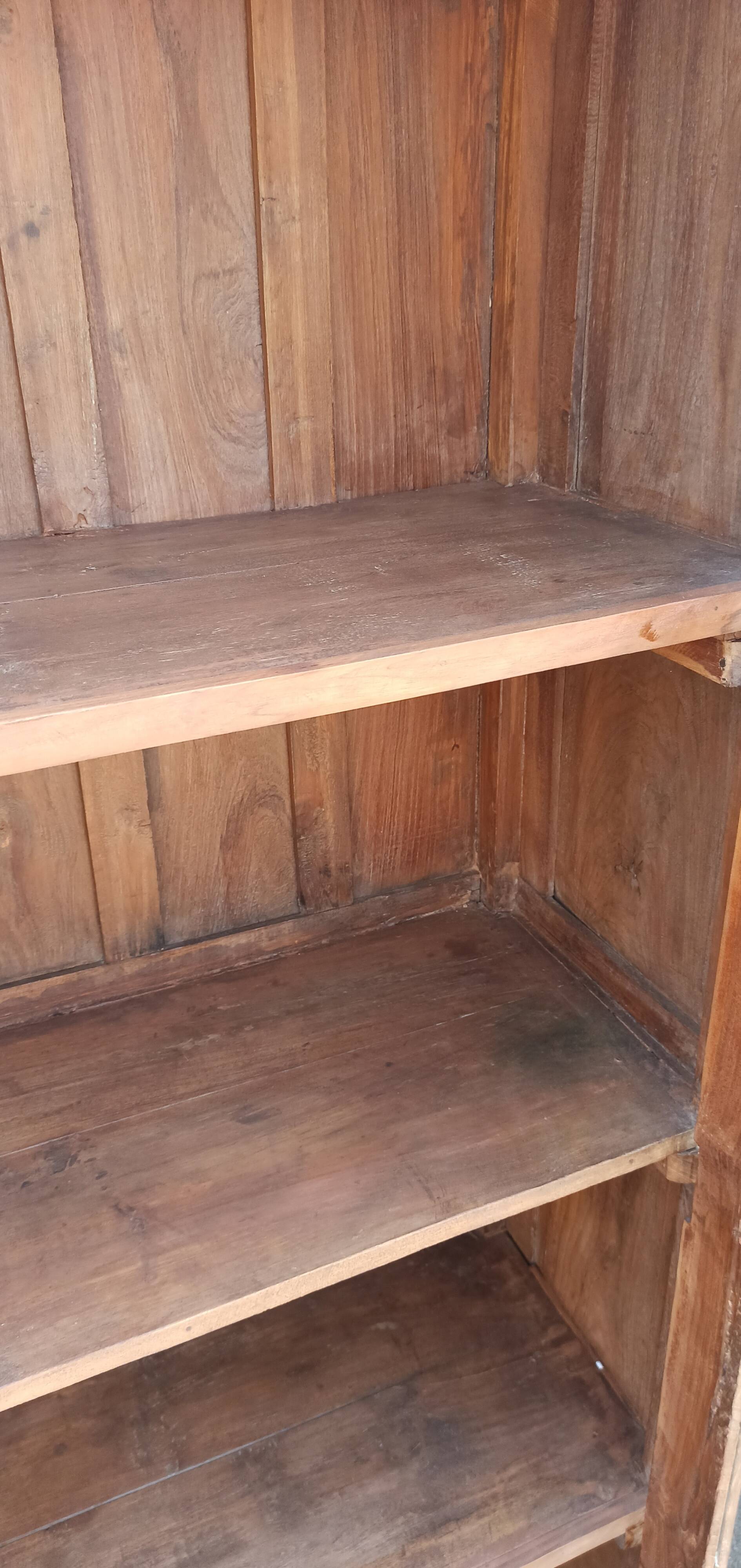 Old wooden glass cabinet