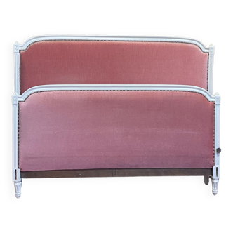 Upholstered bed Louis XVI style pink velvet