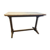 Bistro table oak base over marble