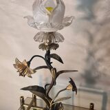 brass and pewter floral lamp 1900 art nouveau murano tulip 37x16