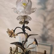 brass and pewter floral lamp 1900 art nouveau murano tulip 37x16