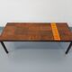 Vintage rectangular coffee table by Jean Jaffeux in steel and ceramic from the 60s