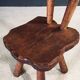 Rustic Alpine Hand-Carved Oak Chair, France, 1920s