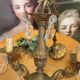 Lustre en bronze ancien pampilles