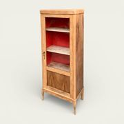 Armoire vitrée vintage bois brut 1950