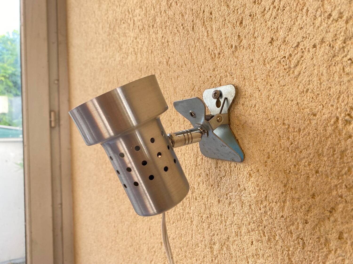 Wall lamp Mini perforated clip spot vintage design France 60s